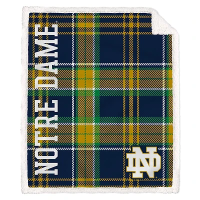 Pegasus Notre Dame Fighting Irish 50" x 60" Playmaker Plaid Ultra Cozy Sherpa Throw