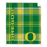 Pegasus Oregon Ducks 50" x 60" Playmaker Plaid Ultra Cozy Sherpa Throw