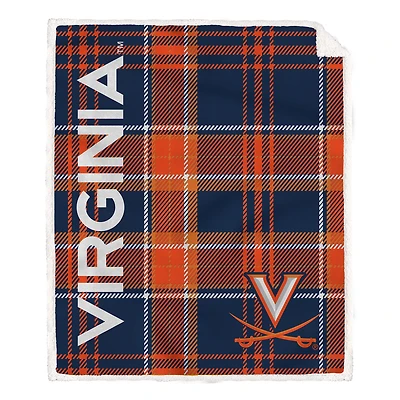 Pegasus Virginia Cavaliers 50" x 60" Playmaker Plaid Ultra Cozy Sherpa Throw