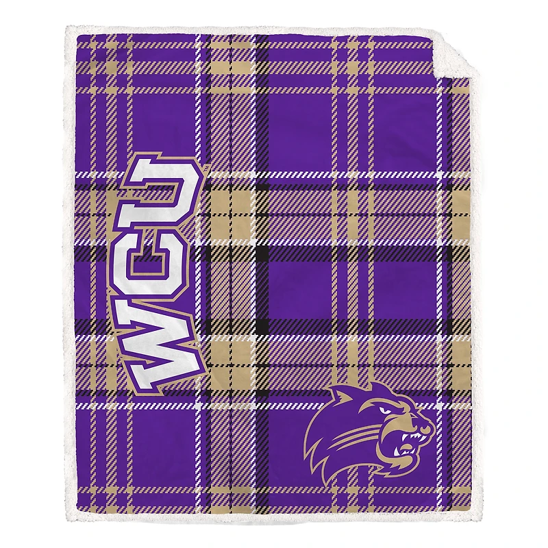 Pegasus Western Carolina Catamounts 50" x 60" Playmaker Plaid Ultra Cozy Sherpa Throw
