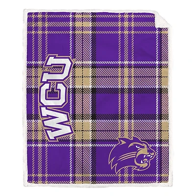 Pegasus Western Carolina Catamounts 50" x 60" Playmaker Plaid Ultra Cozy Sherpa Throw