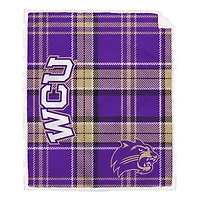 Pegasus Western Carolina Catamounts 50" x 60" Playmaker Plaid Ultra Cozy Sherpa Throw