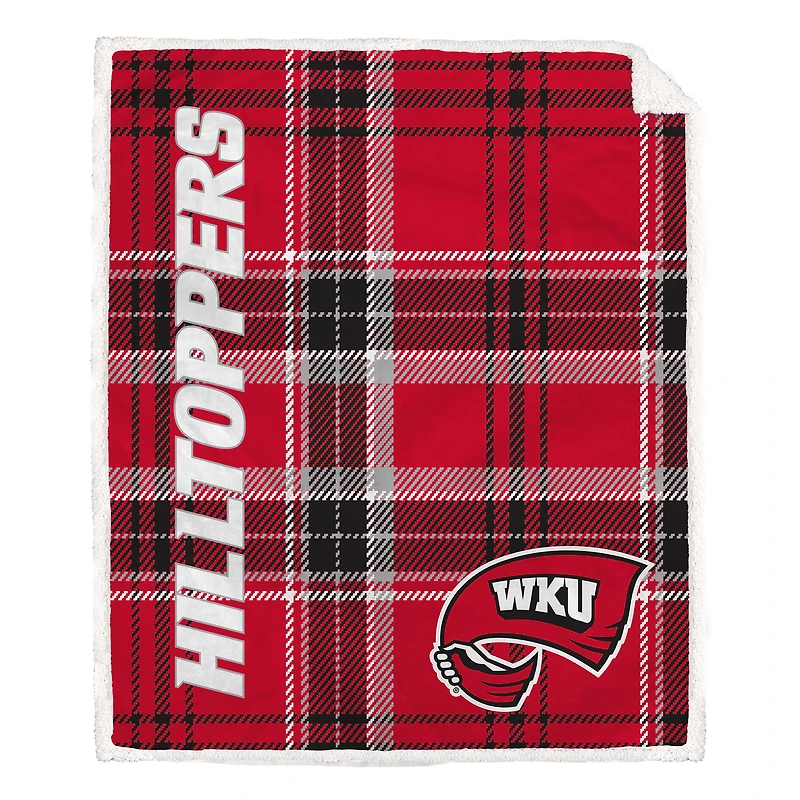 Pegasus Western Kentucky Hilltoppers 50" x 60" Playmaker Plaid Ultra Cozy Sherpa Throw