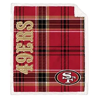 Pegasus San Francisco 49ers 50" x 60" Playmaker Plaid Ultra Cozy Sherpa Throw