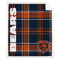 Pegasus Chicago Bears 50" x 60" Playmaker Plaid Ultra Cozy Sherpa Throw