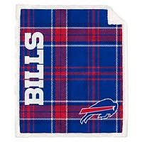 Pegasus Buffalo Bills 50" x 60" Playmaker Plaid Ultra Cozy Sherpa Throw