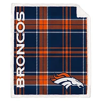 Pegasus Denver Broncos 50" x 60" Playmaker Plaid Ultra Cozy Sherpa Throw