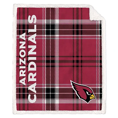 Pegasus Arizona Cardinals 50" x 60" Playmaker Plaid Ultra Cozy Sherpa Throw