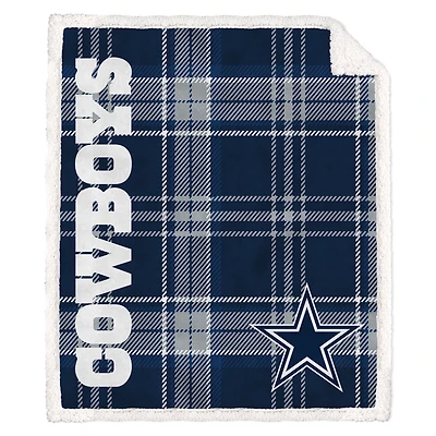 Pegasus Dallas Cowboys 50" x 60" Playmaker Plaid Ultra Cozy Sherpa Throw