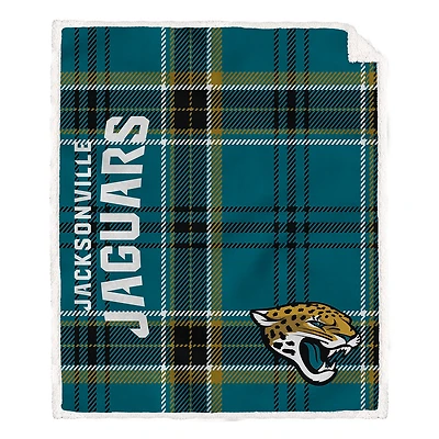 Pegasus Jacksonville Jaguars 50" x 60" Playmaker Plaid Ultra Cozy Sherpa Throw