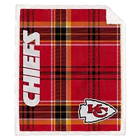 Pegasus Kansas City Chiefs 50" x 60" Playmaker Plaid Ultra Cozy Sherpa Throw