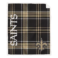 Pegasus New Orleans Saints 50" x 60" Playmaker Plaid Ultra Cozy Sherpa Throw