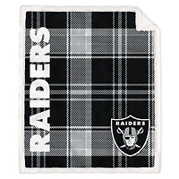 Pegasus Las Vegas Raiders 50" x 60" Playmaker Plaid Ultra Cozy Sherpa Throw
