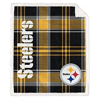 Pegasus Pittsburgh Steelers 50" x 60" Playmaker Plaid Ultra Cozy Sherpa Throw