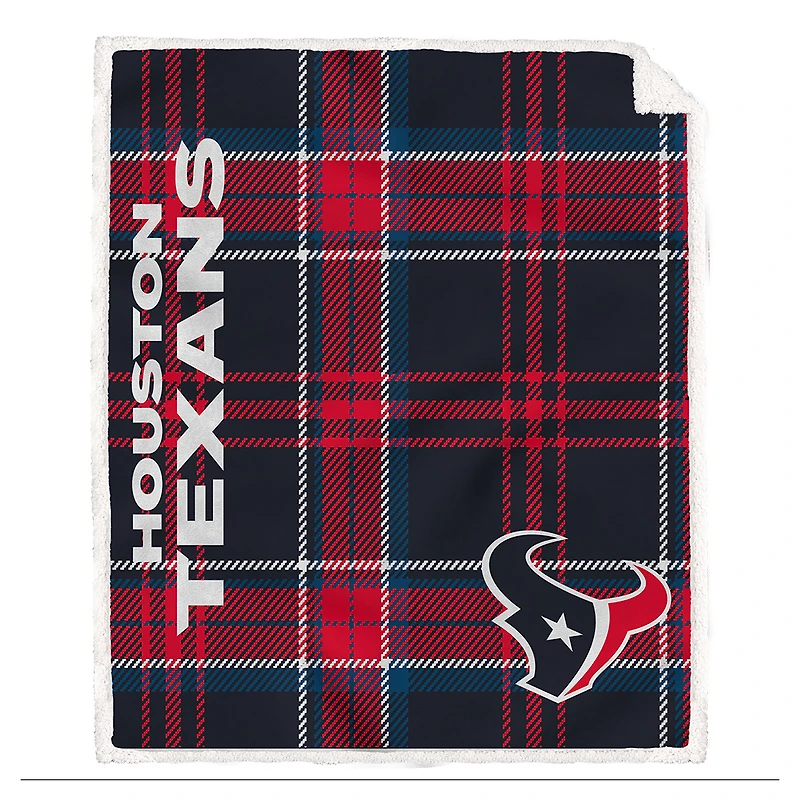 Pegasus Houston Texans 50" x 60" Playmaker Plaid Ultra Cozy Sherpa Throw