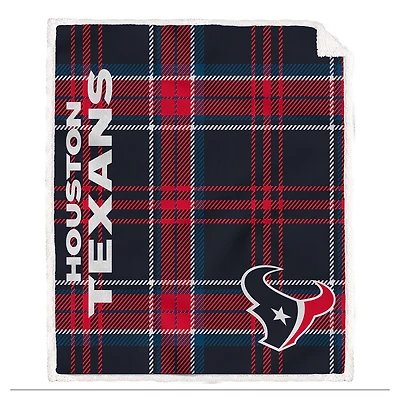 Pegasus Houston Texans 50" x 60" Playmaker Plaid Ultra Cozy Sherpa Throw