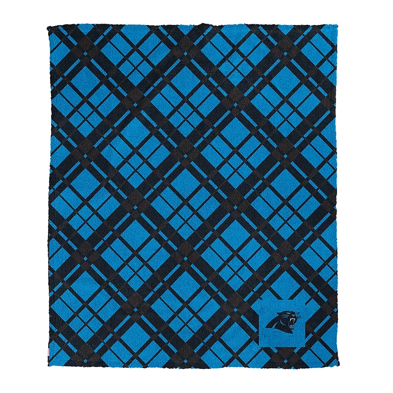 Pegasus Carolina Panthers 50" x 60" Dash Logo Patch Ultra Cozy Sherpa Blanket