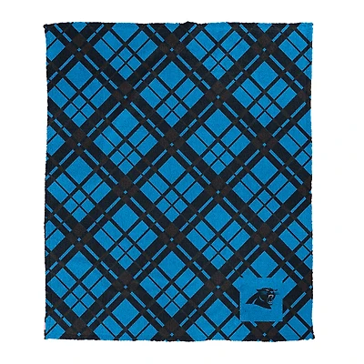 Pegasus Carolina Panthers 50" x 60" Dash Logo Patch Ultra Cozy Sherpa Blanket