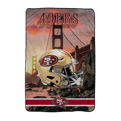 Pegasus San Francisco 49ers 66" x 95" Oversized Skyline Series Helmet Ultra Cozy Blanket