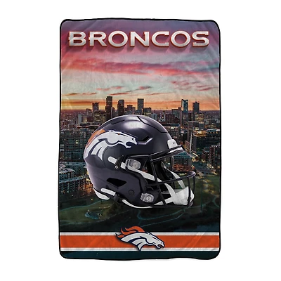 Pegasus Denver Broncos 66" x 95" Oversized Skyline Series Helmet Ultra Cozy Blanket