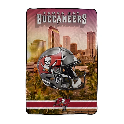Pegasus Tampa Bay Buccaneers 66" x 95" Oversized Skyline Series Helmet Ultra Cozy Blanket