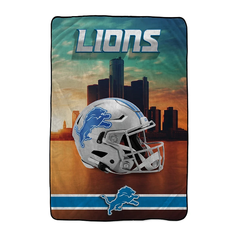 Pegasus Detroit Lions 66" x 95" Oversized Skyline Series Helmet Ultra Cozy Blanket