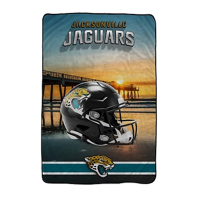 Pegasus Jacksonville Jaguars 66" x 95" Oversized Skyline Series Helmet Ultra Cozy Blanket