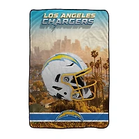 Pegasus Los Angeles Chargers 66" x 95" Oversized Skyline Series Helmet Ultra Cozy Blanket