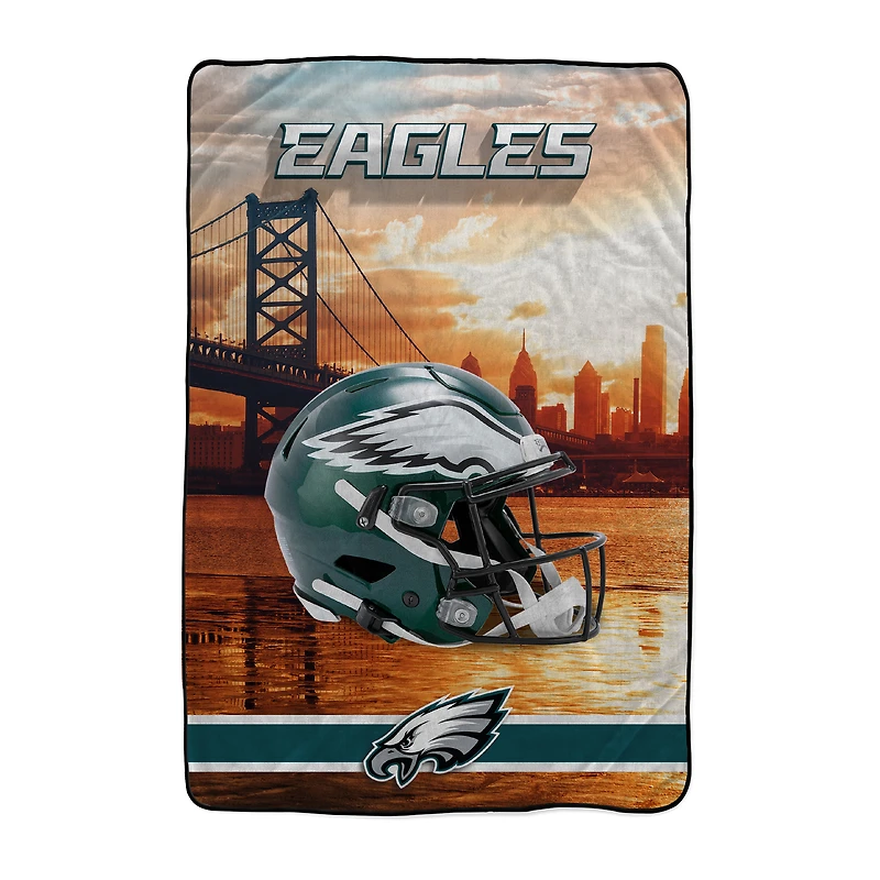 Pegasus Philadelphia Eagles 66" x 95" Oversized Skyline Series Helmet Ultra Cozy Blanket