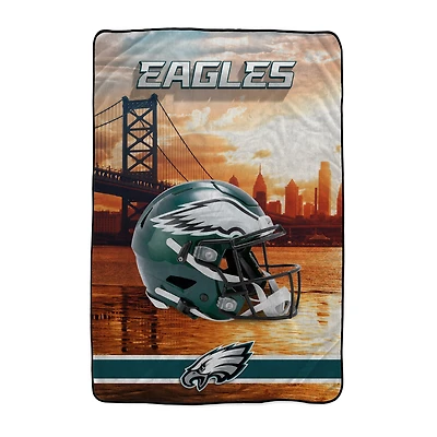 Pegasus Philadelphia Eagles 66" x 95" Oversized Skyline Series Helmet Ultra Cozy Blanket