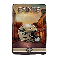 Pegasus New Orleans Saints 66" x 95" Oversized Skyline Series Helmet Ultra Cozy Blanket