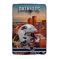 Pegasus New England Patriots 66" x 95" Oversized Skyline Series Helmet Ultra Cozy Blanket