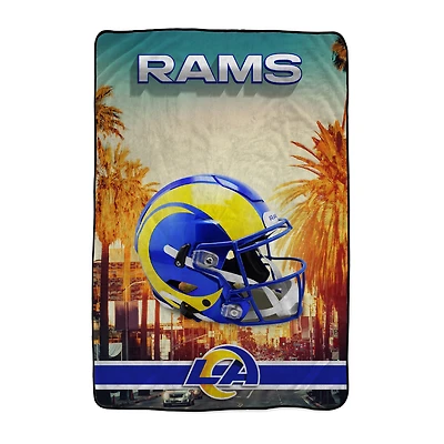 Pegasus Los Angeles Rams 66" x 95" Oversized Skyline Series Helmet Ultra Cozy Blanket