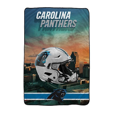 Pegasus Carolina Panthers 66" x 95" Oversized Skyline Series Helmet Ultra Cozy Blanket