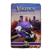 Pegasus Minnesota Vikings 66" x 95" Oversized Skyline Series Helmet Ultra Cozy Blanket