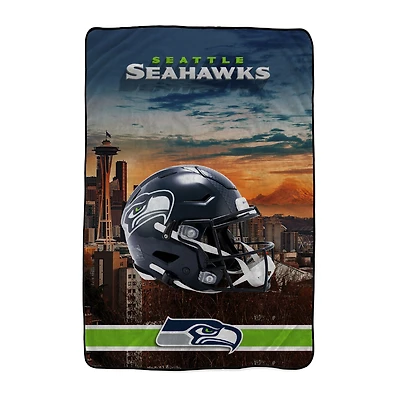 Pegasus Seattle Seahawks 66" x 95" Oversized Skyline Series Helmet Ultra Cozy Blanket