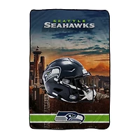 Pegasus Seattle Seahawks 66" x 95" Oversized Skyline Series Helmet Ultra Cozy Blanket