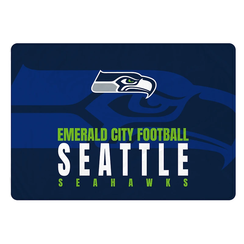 Pegasus Seattle Seahawks 60" x 90" Oversized Slogan Fade Ultra Cozy FAN-mily Blanket