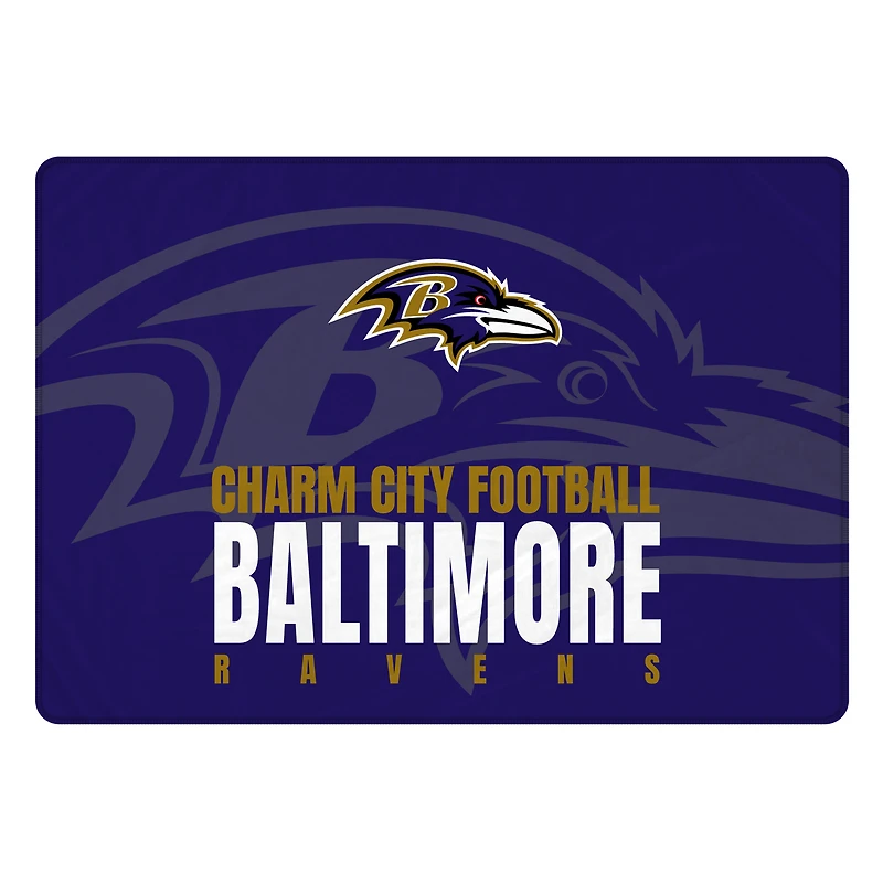 Pegasus Baltimore Ravens 60" x 90" Oversized Slogan Fade Ultra Cozy FAN-mily Blanket