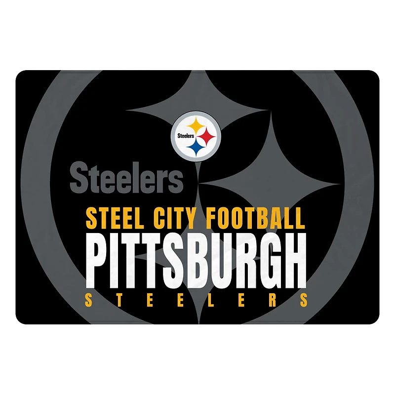 Pegasus Pittsburgh Steelers 60" x 90" Oversized Slogan Fade Ultra Cozy FAN-mily Blanket
