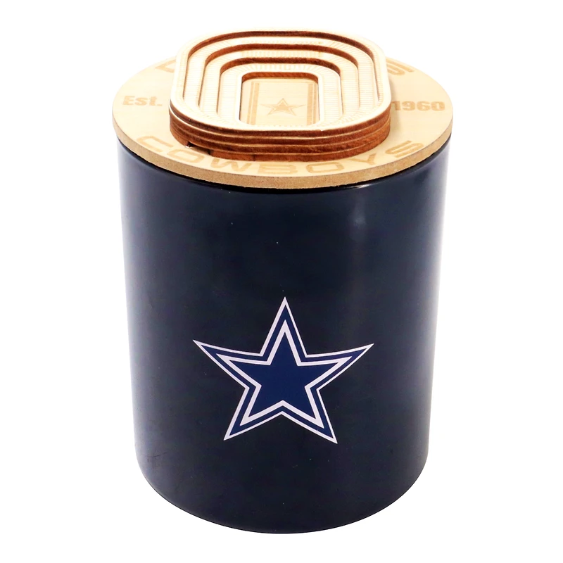 Pegasus Dallas Cowboys 16 oz. Stadium Wood Top Glass Candle