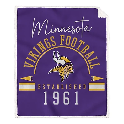 Pegasus Minnesota Vikings 60" x 70" Vintage Established Ultra Cozy Sherpa Blanket