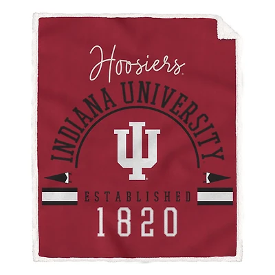 Pegasus Indiana Hoosiers 60" x 70" Vintage Established Ultra Cozy Sherpa Blanket