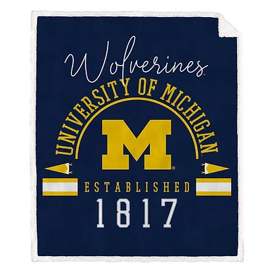 Pegasus Michigan Wolverines 60" x 70" Vintage Established Ultra Cozy Sherpa Blanket