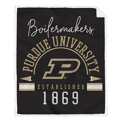 Pegasus Purdue Boilermakers 60" x 70" Vintage Established Ultra Cozy Sherpa Blanket