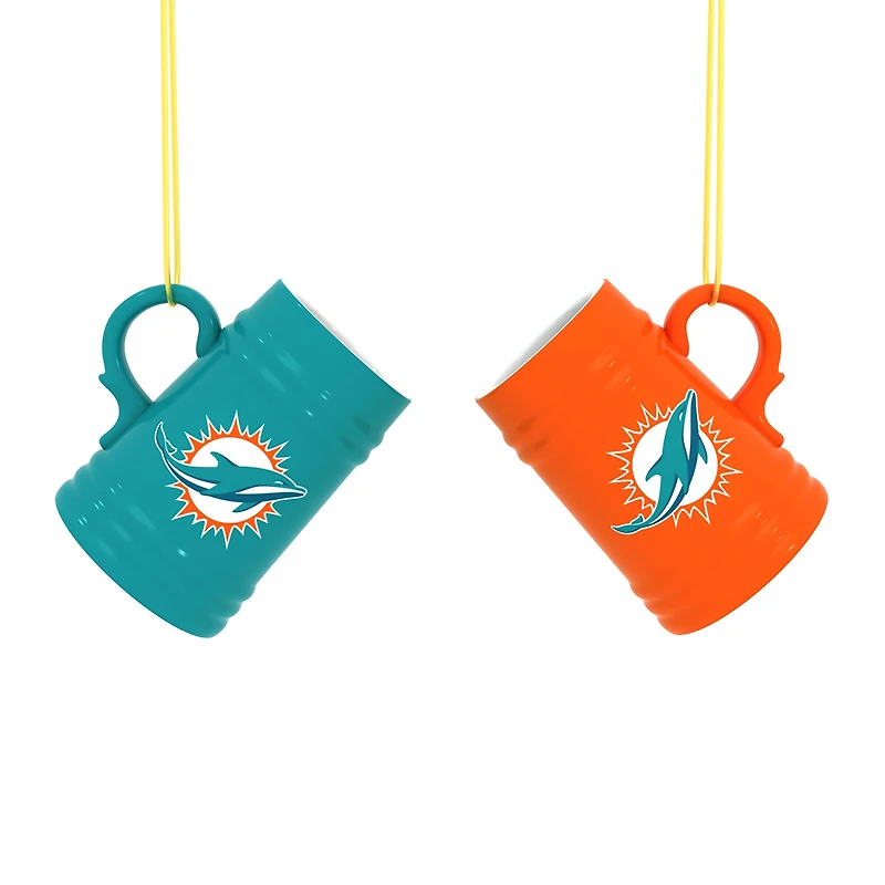 Miami Dolphins Two-Pack 3" Mini Stein Ornament Set
