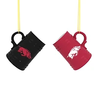 Arkansas Razorbacks Two-Pack 3" Mini Stein Ornament Set