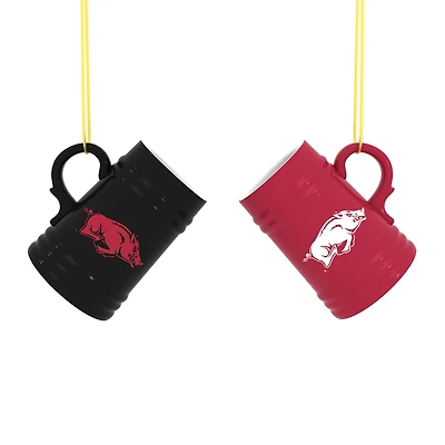 Arkansas Razorbacks Two-Pack 3" Mini Stein Ornament Set