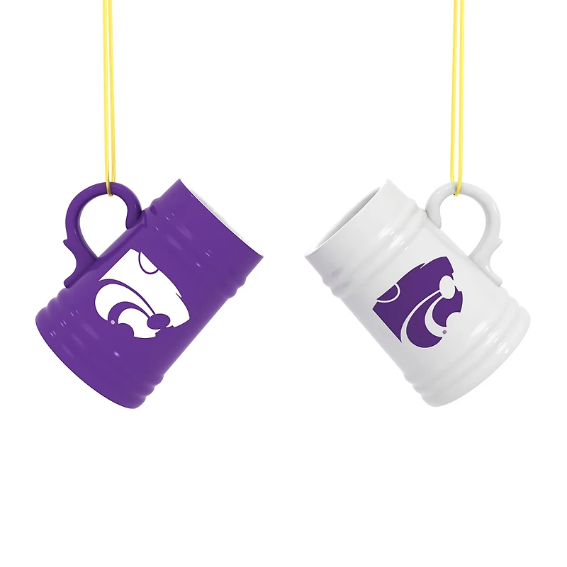 Kansas State Wildcats Two-Pack 3" Mini Stein Ornament Set