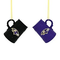 Baltimore Ravens Two-Pack 3" Mini Stein Ornament Set
